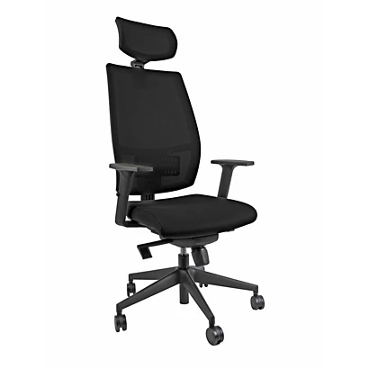 Sedia Operativa Ergonomica Melany Con Braccioli E Poggiatesta, Tessuto Runner 3D, Nero 1 Sedia Operativa Ergonomica Melany Con Braccioli E Poggiatesta, Tessuto Runner 3D, Nero