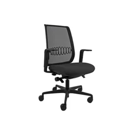 Sedia Operativa Ergonomica Planet Con Braccioli, Tessuto Naturale E Ignifugo, Grigio Nero