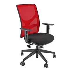 Sedia Operativa Happy Con Ruote E Braccioli, Rossa