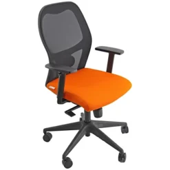 Sedia Operativa Sunny Con Braccioli, Tessuto Ignifugo, Arancione