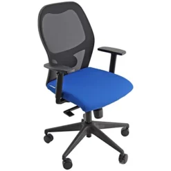 Sedia Operativa Sunny Con Braccioli, Tessuto Ignifugo, Blu