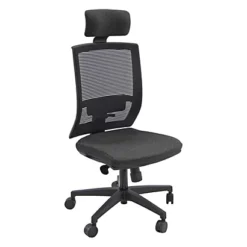 Sedia Semi-direzionale Middy Con Poggiatesta, Tessuto Ignifugo, Grigio Antracite