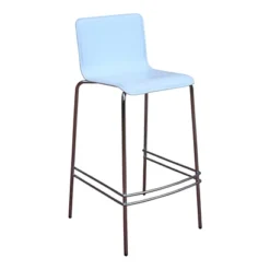 Sgabello Alto Impilabile Kassia Con Schienale, Bianco (confezione 2 Pezzi)