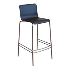 Sgabello Alto Impilabile Kassia Con Schienale, Testa Di Moro (confezione 2 Pezzi)