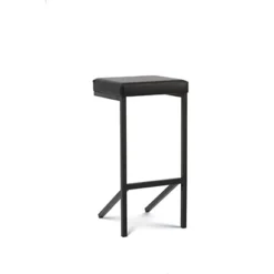 Sgabello Alto Impilabile Kubik, Struttura Nera, Nero