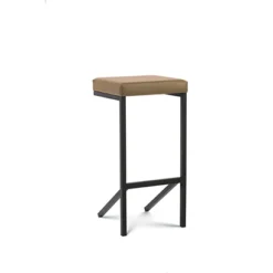 Sgabello Alto Impilabile Kubik, Struttura Nera, Tortora