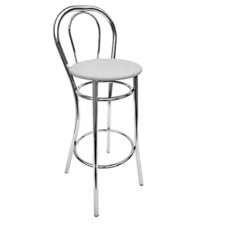 Sgabello Alto Kelly Con Schienale, Bianco