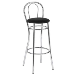 Sgabello Alto Kelly Con Schienale, Nero