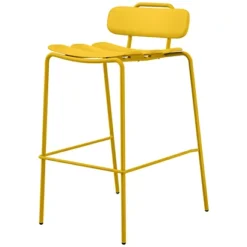 Sgabello Alto Lime Con Schienale, Giallo