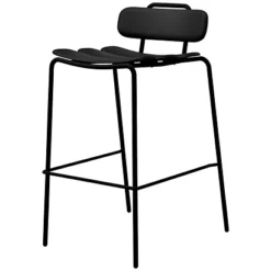 Sgabello Alto Lime Con Schienale, Nero