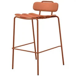 Sgabello Alto Lime Con Schienale, Rosso