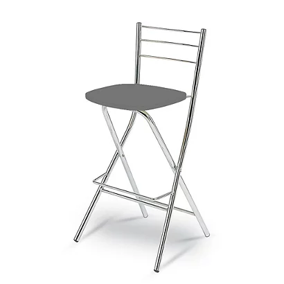Sgabello Alto Pieghevole Cleo Con Schienale, Grigio (confezione 2 Pezzi) 1 Sgabello Alto Pieghevole Cleo Con Schienale, Grigio (confezione 2 Pezzi)
