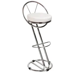 Sgabello Alto Prestige Con Schienale, Bianco