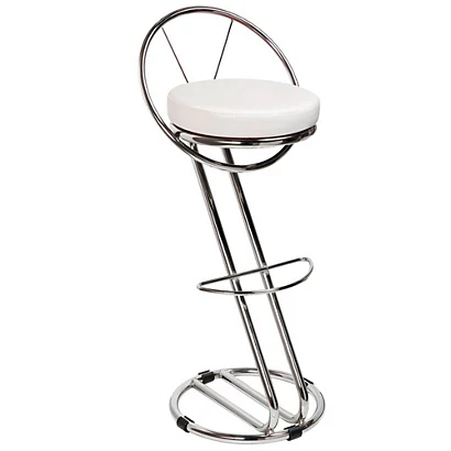 Sgabello Alto Prestige Con Schienale, Bianco 1 Sgabello Alto Prestige Con Schienale, Bianco