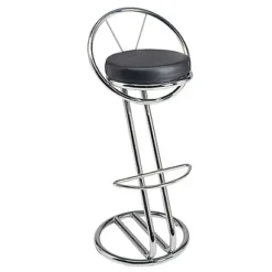 Sgabello Alto Prestige Con Schienale, Nero