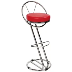 Sgabello Alto Prestige Con Schienale, Rosso