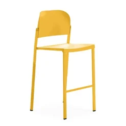 Sgabello Alto Sabry Con Schienale, Giallo