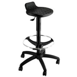 Sgabello Del Disegnatore Con Poggiapiedi Circolare - Nero