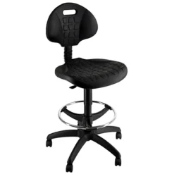 Sgabello Disegnatore Con Poggiapiedi Circolare, Nero