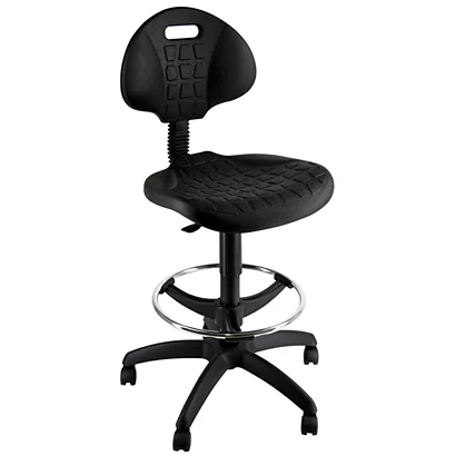 Sgabello Disegnatore Con Poggiapiedi Circolare, Nero 1 Sgabello Disegnatore Con Poggiapiedi Circolare, Nero