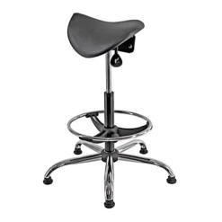 Sgabello Disegnatore, Poliuretano Integrale Autopellante, Nero