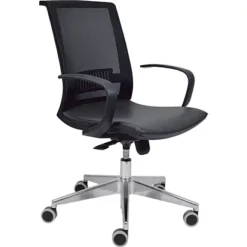 Skema Sedia Semi Direzionale, Ecopelle, Nero