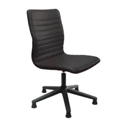 Slim Poltrona Attesa, Ecopelle, Nero