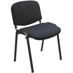 UNISIT Sedia Attesa Impilabile Sandy, Tessuto Poliestere 100%, Nero (confezione 2 Pezzi)