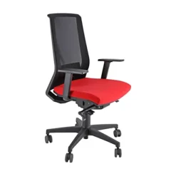 UNISIT Sedia Semidirezionale Melody Con Braccioli, Tessuto Ignifugo, Rosso