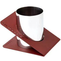 ZENITH Bicchiere Portapenne 820, 12,2 X 10 X 9,2 Cm, Metallo/Acciaio Nichelato, Rosso